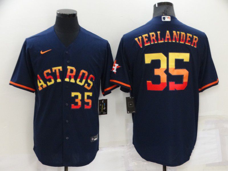 Men Houston Astros #35 Verlander Blue Rainbow Edition Game Nike 2022 MLB Jersey->colorado rockies->MLB Jersey